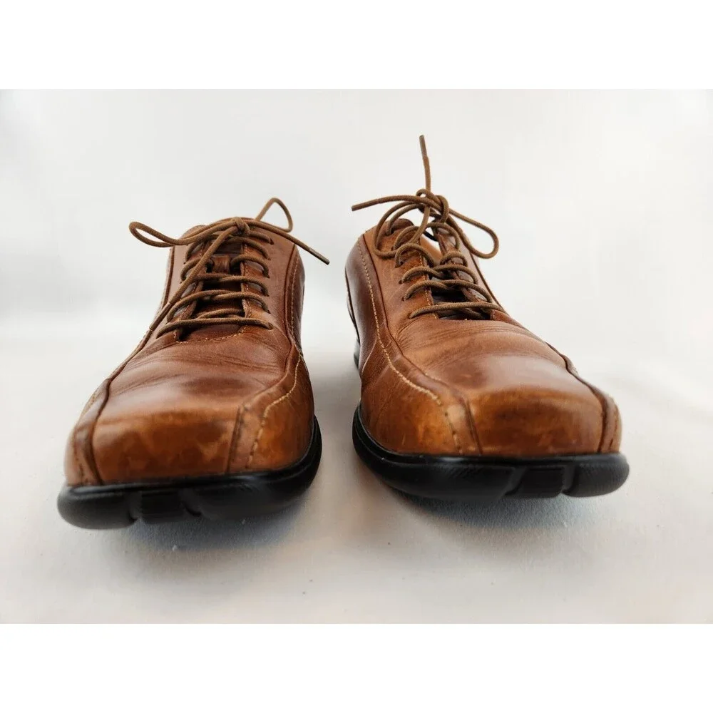 Cole Haan Men's SZ 10 Cognac‎ Oxford Grand Lace Up Casual Square Toe Dress Shoes